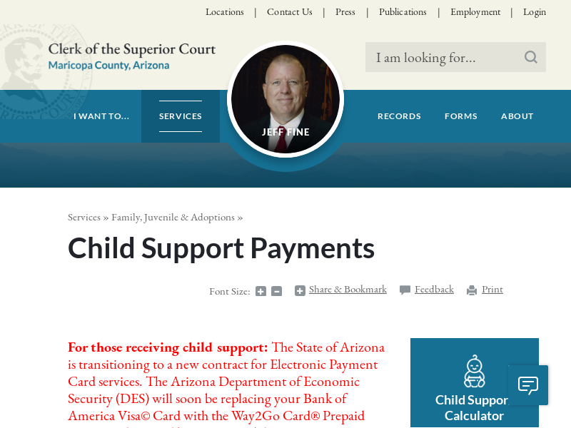 
                            5. Child Support Payments - Maricopa County, Arizona