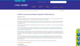 Children's Community Pediatrics Expands in White Oak, Pa. - Pediatric Associates Of Westmoreland Patient Portal