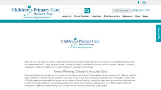 
Children's Primary Care Medical Group, affiliated with the ...
