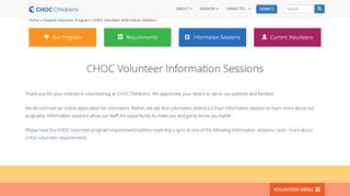 
                            2. CHOC Volunteer Information Sessions - CHOC Children's - Choc Volunteer Portal
