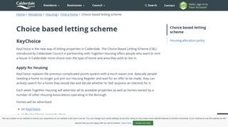 
                            8. Choice Based Letting (CBL) scheme | Calderdale Council - Keychoices Login