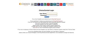ChoiceCentral Login - Www Choiceprivileges Com Portal