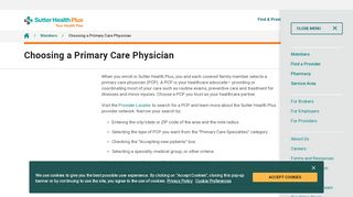 
                            3. Choosing a Primary Care Physician | Sutter Health Plus - Sutter Health Plus Provider Portal