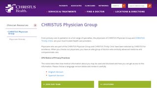 CHRISTUS Physician Group - CHRISTUS Health - Christus Patient Portal