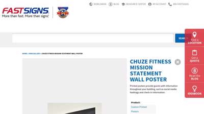 Chuze Fitness Mission Statement Wall Poster  FASTSIGNS®
