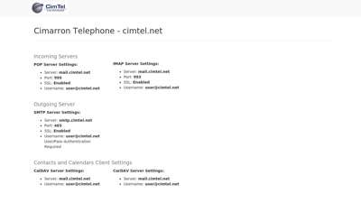 Cimarron Telephone - cimtel.net - guides.myonlinehelp.net