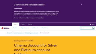 Cinema discount | Silver and Platinum | NatWest - Natwest Reward Platinum Account Portal