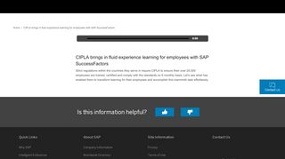 
                            8. CIPLA brings in fluid experience learning for employees with ... - Success Factors Cipla Login
