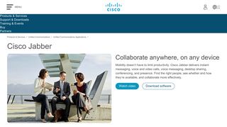 
Cisco Jabber Unified Communications solution delivers ...  
