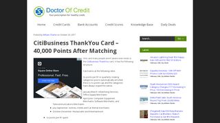 
                            6. CitiBusiness ThankYou Card - 40,000 Points After Matching ... - Citibusiness Thankyou Card Portal