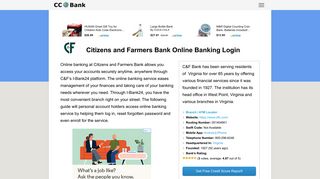
                            2. Citizens and Farmers Bank Online Banking Login - CC Bank - Www Cffc Com Online Banking Portal