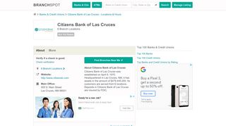 
                            5. Citizens Bank of Las Cruces - 6 Locations, Hours, Phone ... - Citizens Bank Of Las Cruces Portal