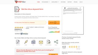 
                            8. Citrus Skyward - Fill Online, Printable, Fillable, Blank | PDFfiller - Citrus County Skyward Portal
