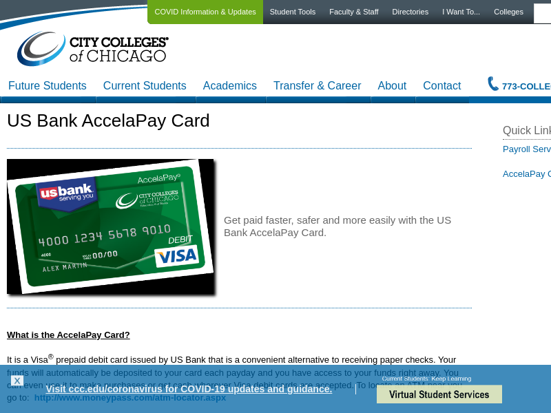 
                            4. City Colleges of Chicago - US Bank AccelaPay Card
