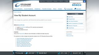 
                            1. City Colleges of Chicago - View My Student Account - Harold Washington College Portal