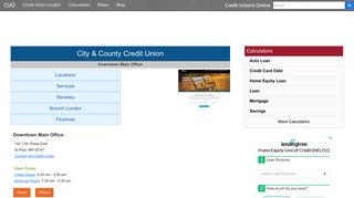 
City & County Credit Union - St Paul, MN - Credit Unions Online  

