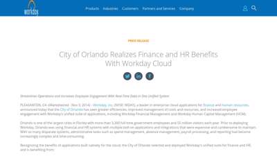 City of Orlando Realizes Finance and HR ... - workday.com