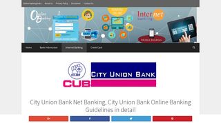 City Union Bank Net Banking, Online Banking guidelines in ... - Cub Internet Banking Portal