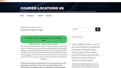 
                            6. Citysprint Ifleet Login – Courier Locations UK