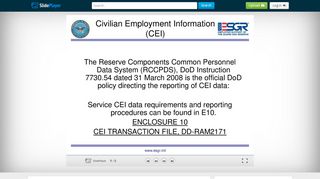 
                            7. Civilian Employment Information (CEI) - ppt download - Army Cei Login