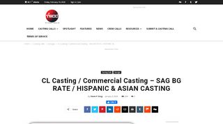 
                            6. CL Casting / Commercial Casting - SAG BG RATE / HISPANIC ...