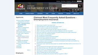 
                            6. Claimant Most Frequently Asked Questions - Division of ... - Maryland Unemployment Debit Card Portal