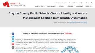 
                            4. Clayton County Public Schools Choose Identity and Access ... - Rapididentity Clayton County Portal