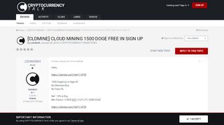[cldmine] Cloud Mining 1500 Doge Free In Sign UP - CRYPTOCURRENCY ... - Cldmine Login