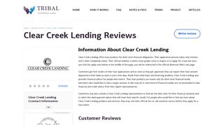 
                            5. Clear Creek Lending Reviews - Tribal Installment Loans - Clear Creek Lending Portal