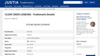 
                            8. CLEAR CREEK LENDING Trademark of American Web Loan ... - Clear Creek Lending Portal