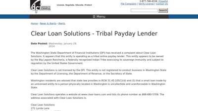 Clear Loan Solutions - Tribal Payday Lender