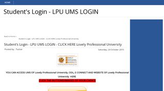 
                            3. CLICK HERE Lovely ... - Student's Login - LPU UMS LOGIN - Lpu Ums Portal