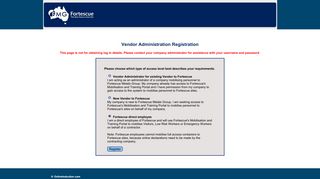 
                            2. Click here to register as a Vendor Administrator on ... - Online Induction - Fortescue Mobilisation And Training Portal