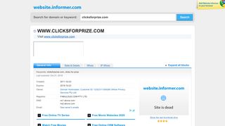 
                            5. clicksforprize.com at Website Informer. Visit Clicksforprize. - Www Clicksforprize Com Portal