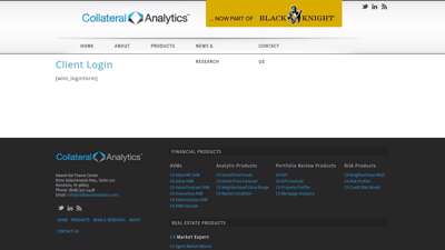 Client Login  Collateral Analytics