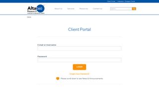 
                            1. Client Portal - Alta360 Research, Inc. - Alta 360 Client Portal