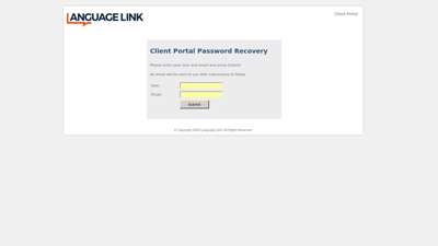 Client Portal Password Recovery - Login - Language Link