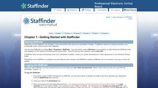 
Client User Manual - Staffinder Professional Electronic In/Out ...  
