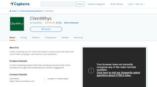 
                            6. ClientWhys Reviews and Pricing - 2020 - Capterra - Clientwhys Portal