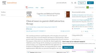 
                            2. Clinical issues in parent-child interaction therapy - ScienceDirect - Pcit Sign In