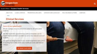 
                            3. Clinical Services - | Student Health Services | Oregon State University - Oregon State Student Health Portal