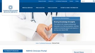 
                            8. Clinician Portal | North Mississippi Health Services - Clinician Portal Portal