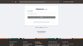 Cloud Sign In - Oracle