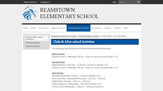 
                            8. Clubs & After-school Activities - Reamstown Elementary School - Powerschool Cocalico Parent Portal