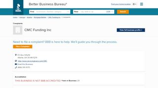 
                            6. CMC Funding Inc | Complaints | Better Business Bureau® Profile - Cmc Funding Login