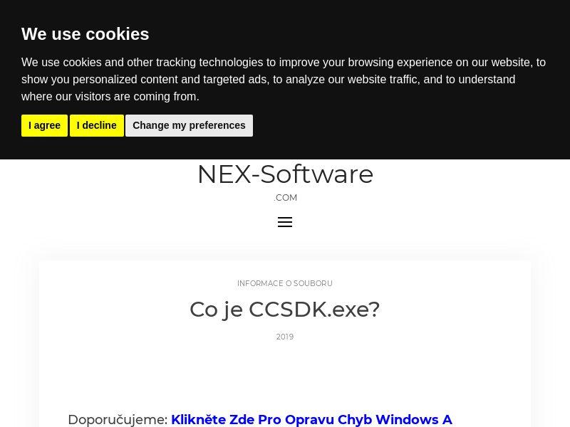  8. Co je CCSDK.exe? - cs.nex-software.com