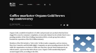 
                            7. Coffee marketer Organo Gold brews up controversy - CBS News - Back Office Portal Organo Gold