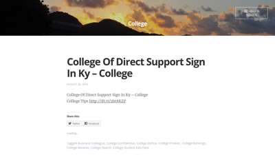 College Of Direct Support Sign In Ky – College – College