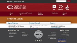 
College of the Redwoods Home > Students > Student Login  
