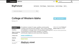 
                            7. College of Western Idaho - College Search - College Board - Cwidaho Cc Portal